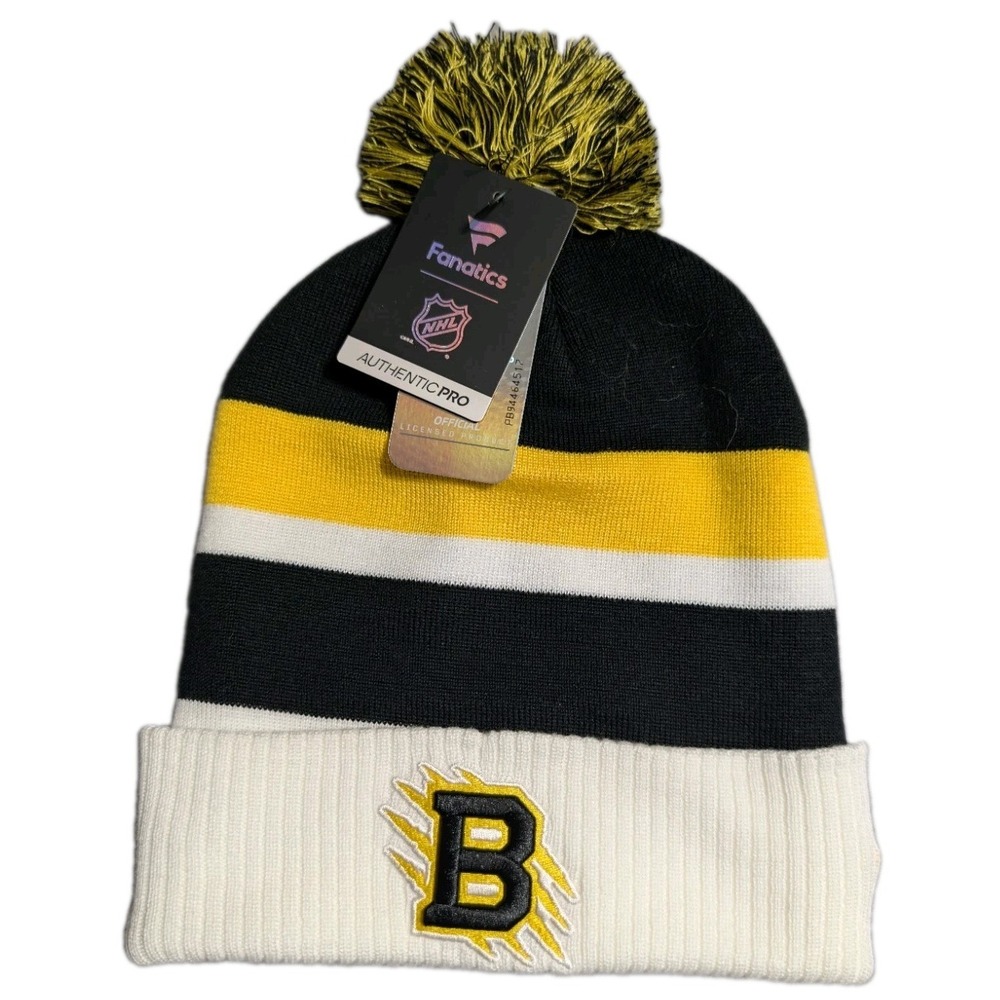 Mens Fanatics Black Boston Bruins 2026 NHL Stadium Series Cuffed Knit Hat Beanie